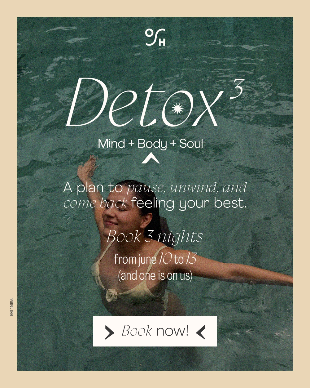 Detox by OSH. Wellness experiences. Yoga, Mindfull Workshop, Floating Meditation and more.